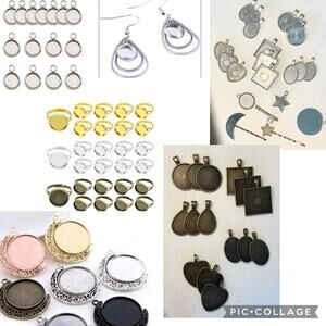 Custom jewelry diy blank bezel trays cabochon setting stone glass dome resin